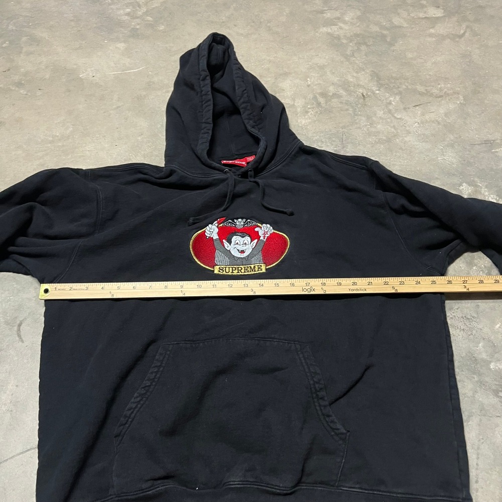 Supreme Vampire Boy Hooded Sweatshirt Black XL Embroidered Graphic Pullover - Picture 3 of 10